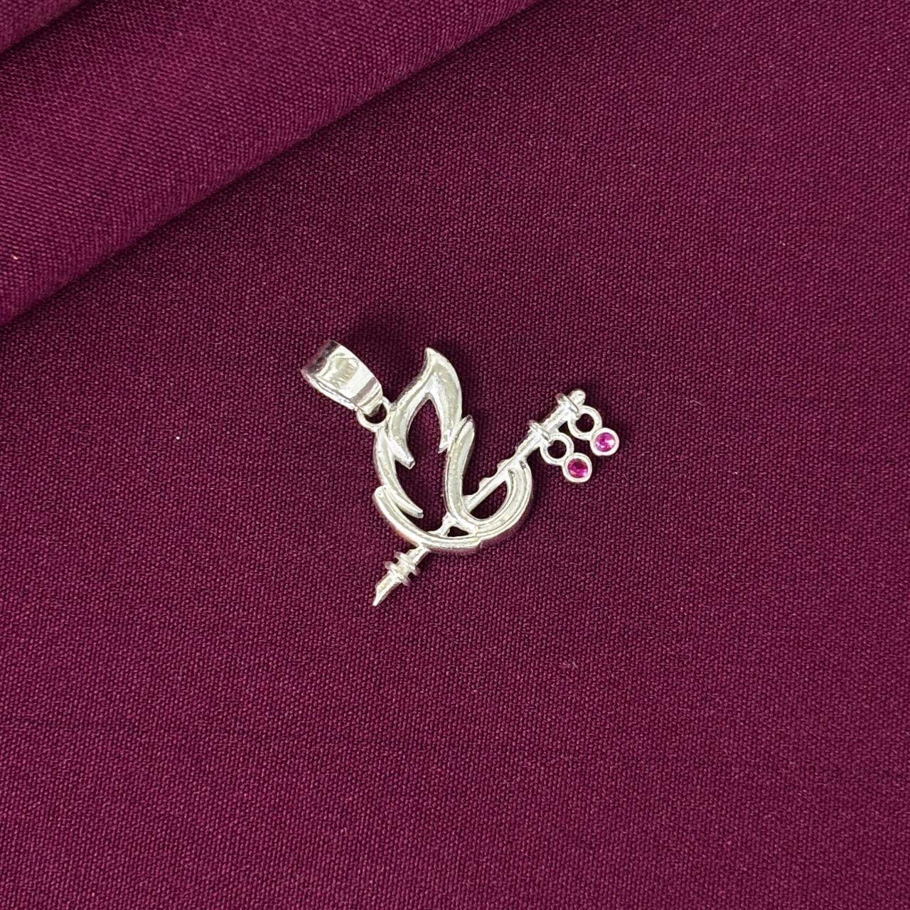 Kids 925 Sterling Silver Krishna Flute Pendant Chain | Bansuri Mor Pankh Jewellery for Boys & Girls