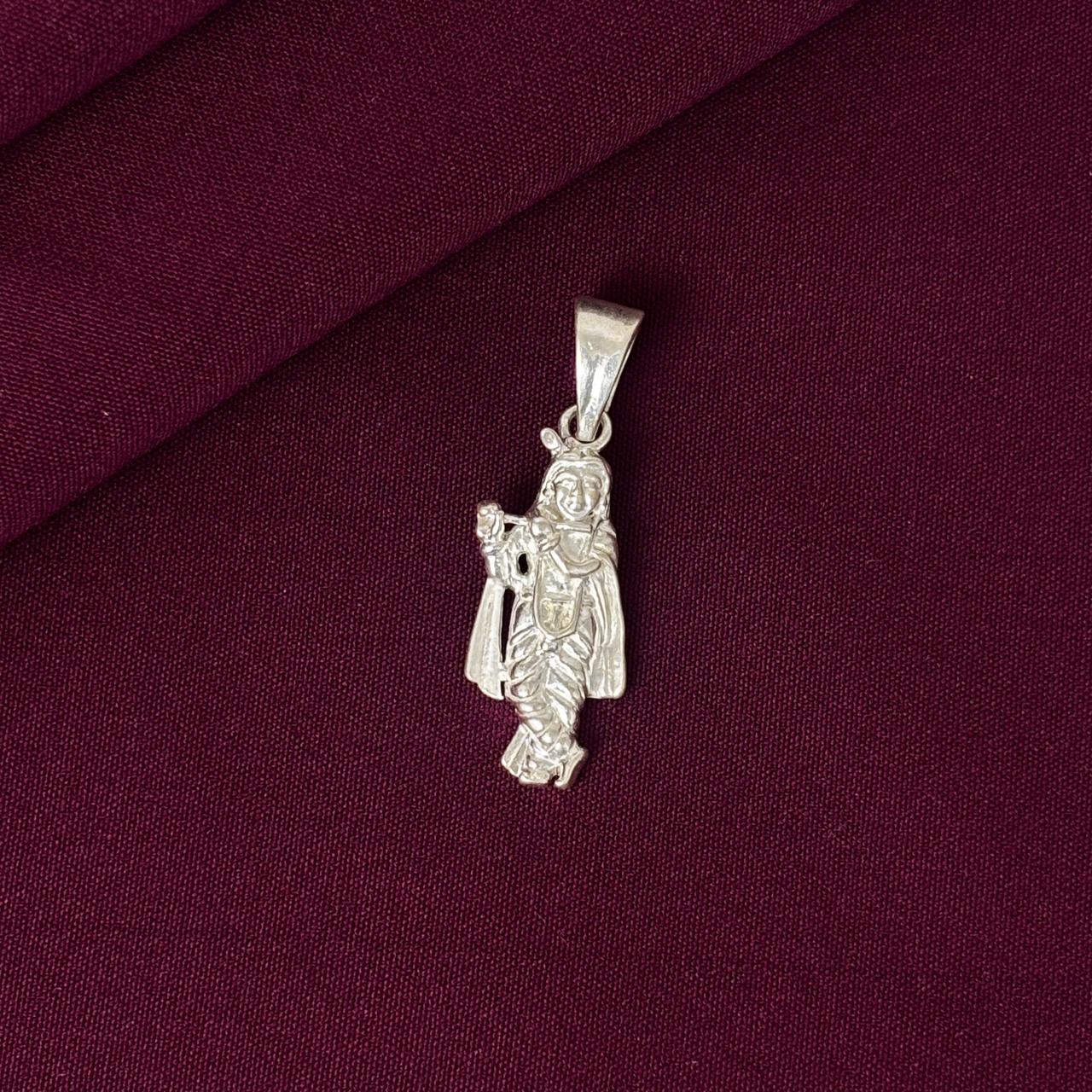 Kids 925 Sterling Silver Krishna Pendant Chain | Little Krishna Silver Jewellery for Boys & Girls