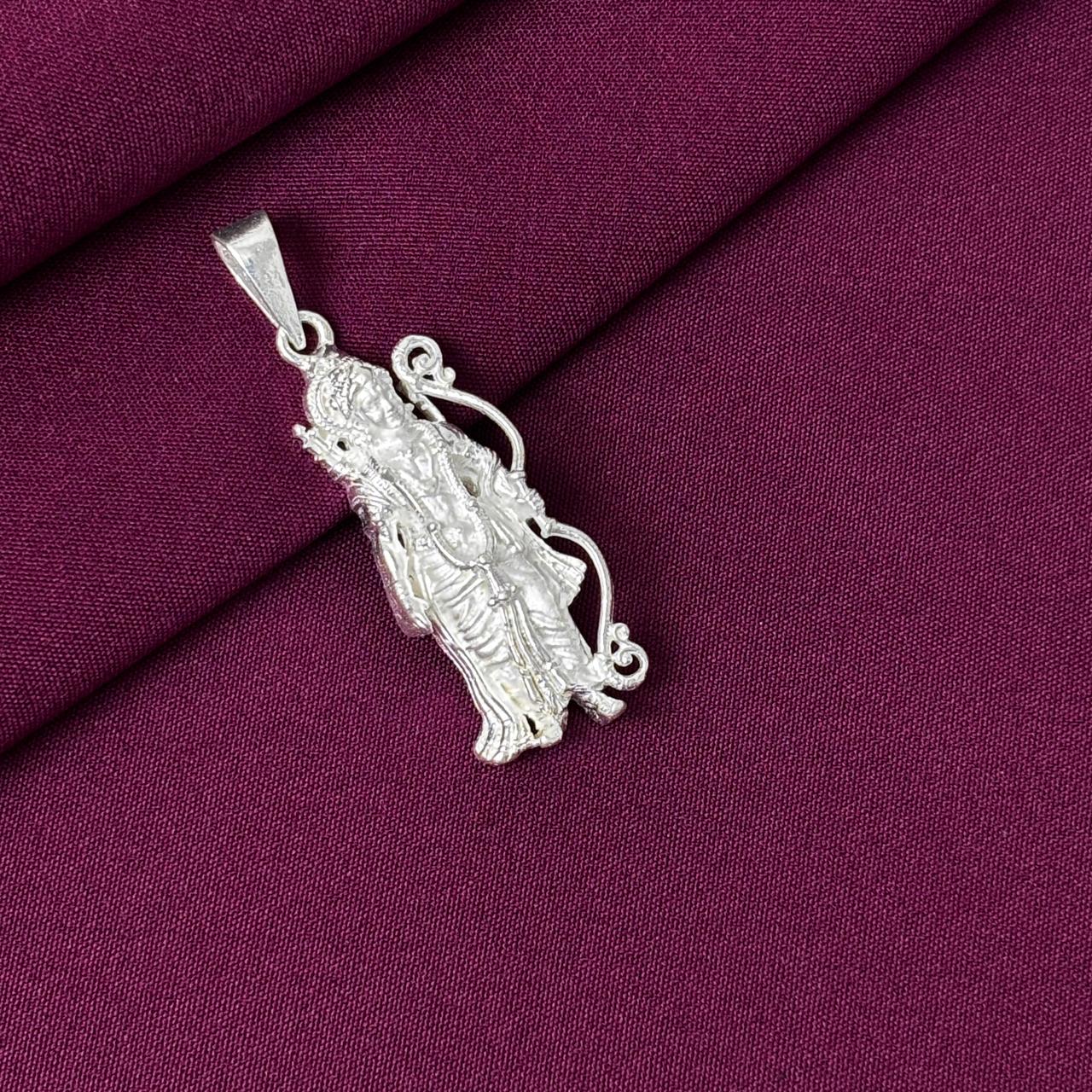 925 Sterling Silver Shree Ram Pendant Chain for Men | Lord Ram Necklace | Divine Ram Pendant