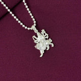 Kids 925 Sterling Silver Durga Mata Pendant Chain | Goddess Durga Silver Jewellery for Boys & Girls
