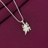 Kids 925 Sterling Silver Durga Mata Pendant Chain | Goddess Durga Silver Jewellery for Boys & Girls