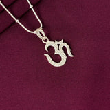 Kids 925 Sterling Silver Om Pendant Chain | Textured Om Spiritual Jewellery for Boys & Girls