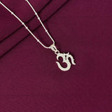 Kids 925 Sterling Silver Om Pendant Chain | Textured Om Spiritual Jewellery for Boys & Girls