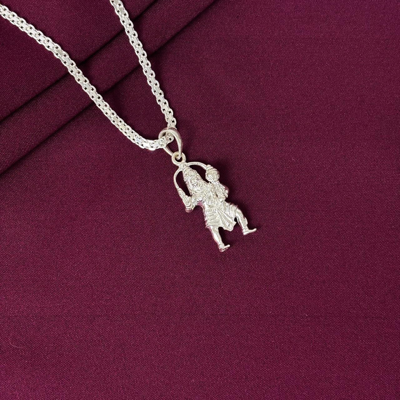 925 Sterling Silver Bal Hanuman Pendant Chain for Kids & Unisex | Divine Hanuman Pendant