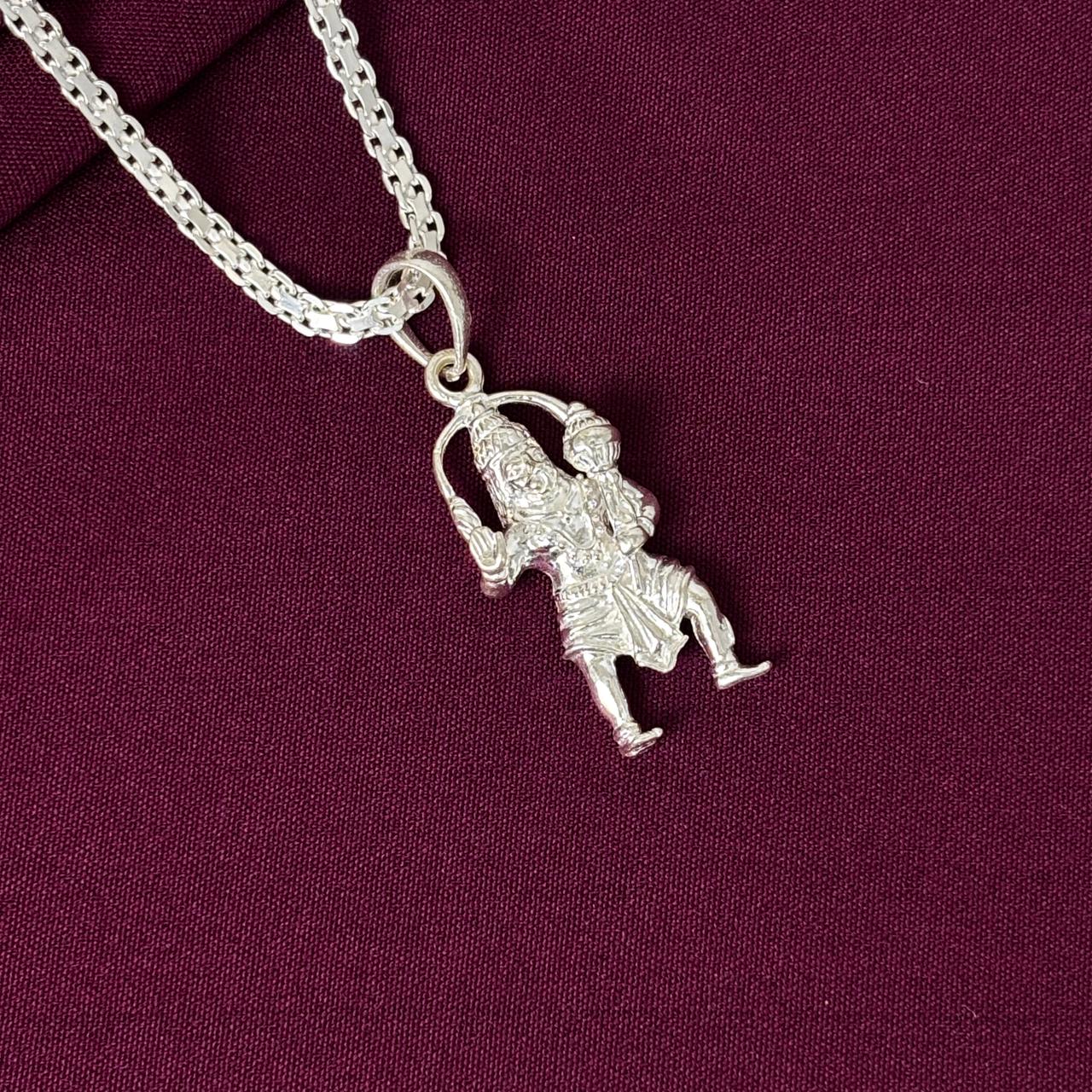 925 Sterling Silver Bal Hanuman Pendant Chain for Kids & Unisex | Divine Hanuman Pendant