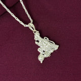 925 Sterling Silver Veer Hanuman Pendant Chain for Men | Bajrangbali Blessing Pendant with Gada