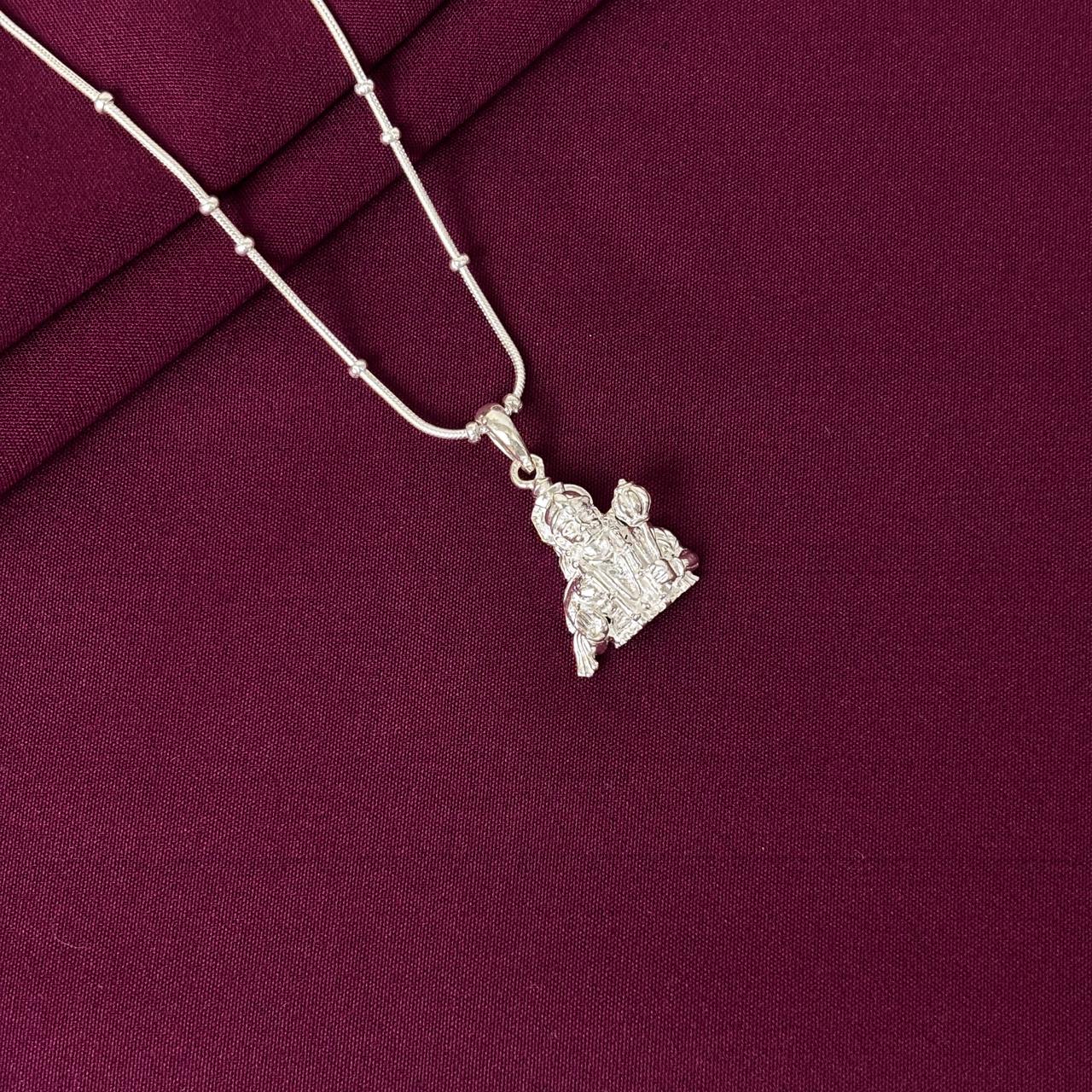 Kids 925 Sterling Silver Hanuman Pendant Chain | Bajrangbali Silver Jewellery for Boys & Girls