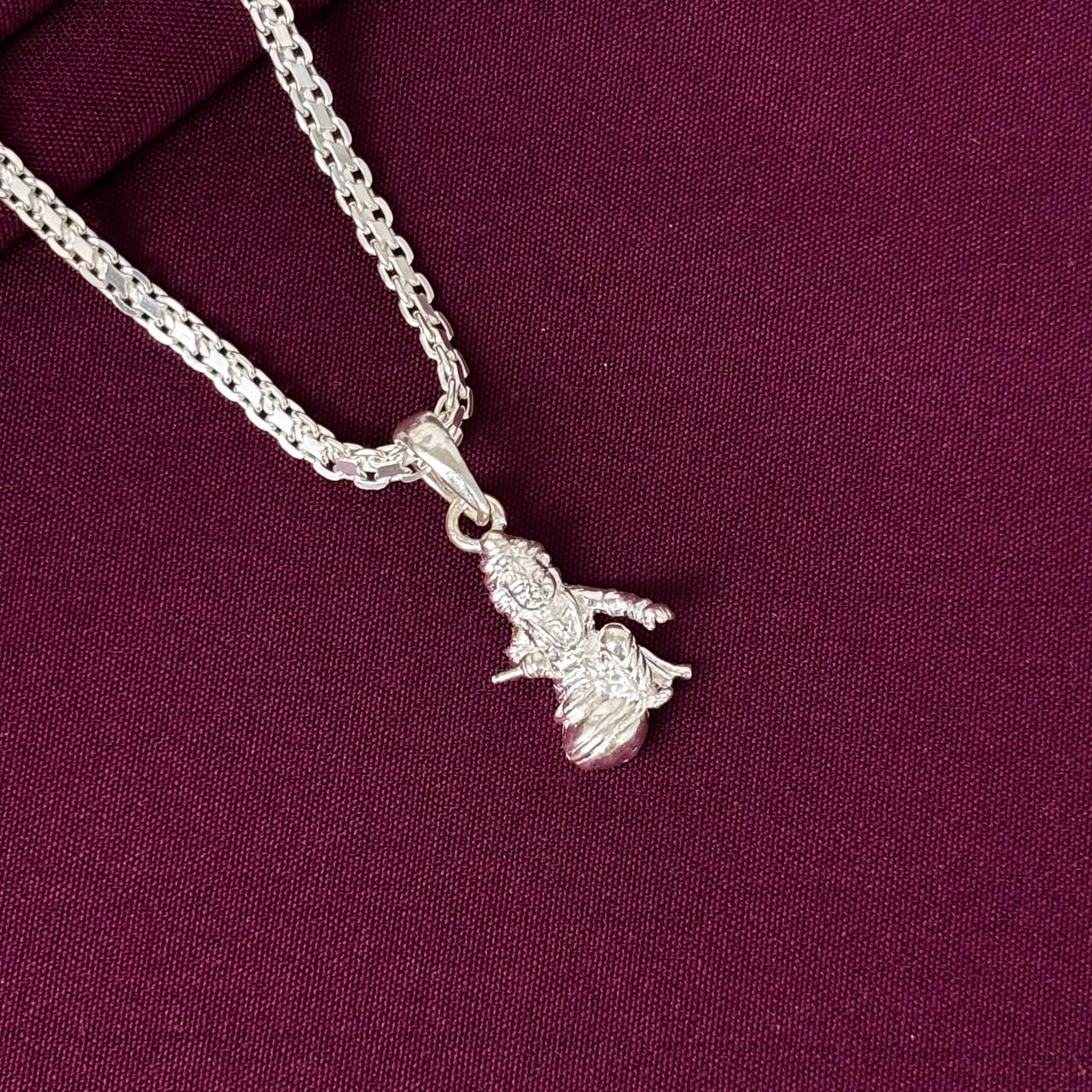 925 Sterling Silver Little Krishna Pendant Chain for Men & Women | Bal Krishna Makhan Pendant