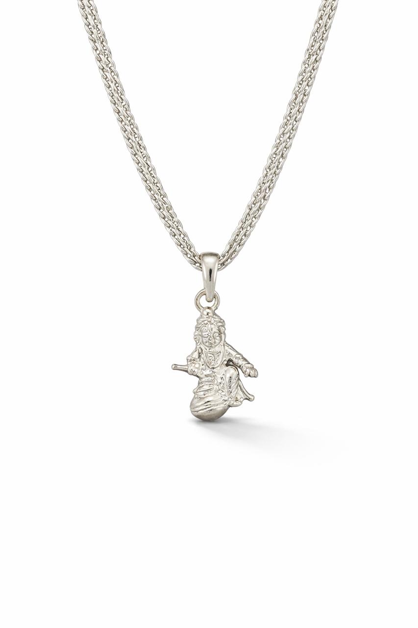 925 Sterling Silver Little Krishna Pendant Chain for Men & Women | Bal Krishna Makhan Pendant
