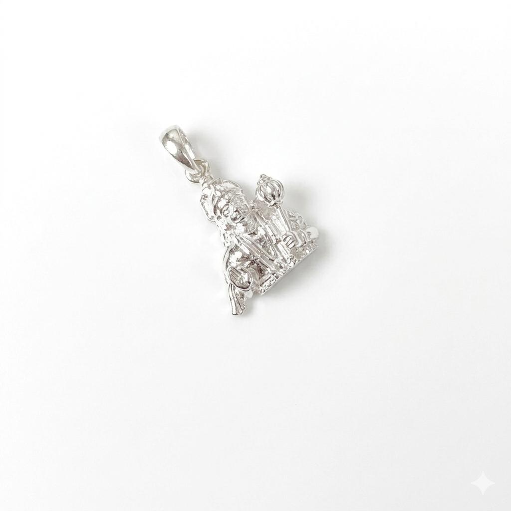 Kids 925 Sterling Silver Hanuman Pendant Chain | Bajrangbali Silver Jewellery for Boys & Girls