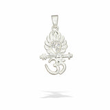 925 Sterling Silver Peacock Feather Krishna Flute Om Pendant Chain for Men & Women | 3-in-1 Divine Necklace