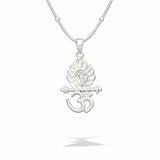 Kids 925 Sterling Silver Om Krishna Flute Pendant Chain with CZ Stone | Spiritual Jewellery for Boys & Girls