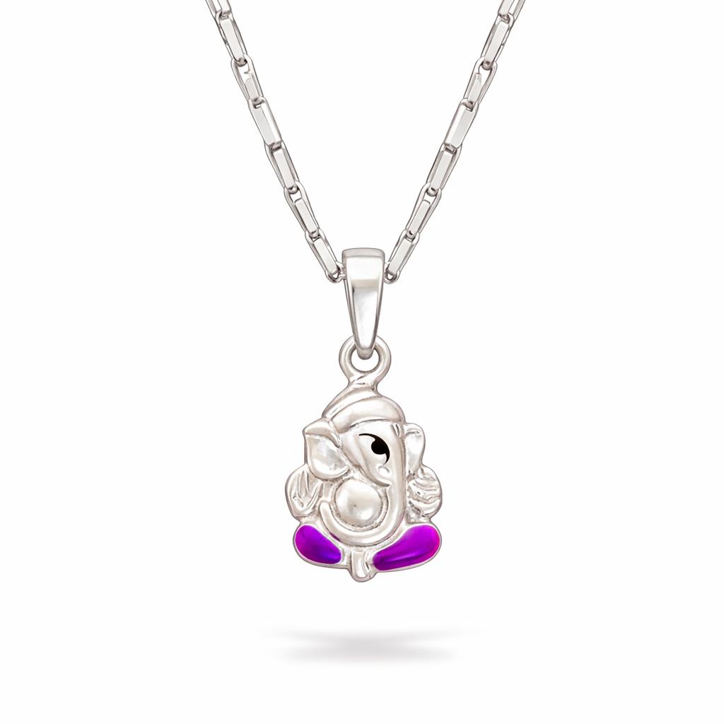 925 Sterling Silver Lord Ganesha Pendant Chain for Men & Women | Divine Ganpati Pendant