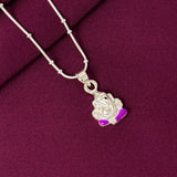 Kids 925 Sterling Silver Ganesha Pendant Chain | Cute Ganpati Silver Necklace for Boys & Girls