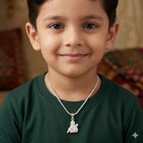 Kids 925 Sterling Silver Hanuman Pendant Chain | Bajrangbali Silver Jewellery for Boys & Girls