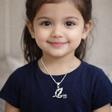 Kids 925 Sterling Silver Krishna Flute Pendant Chain | Bansuri Mor Pankh Jewellery for Boys & Girls