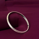 Men’s 925 Sterling Silver Hammered Texture Kada | Minimal Designer Bracelet for Men