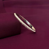 Men’s 925 Sterling Silver Engraved Flat Kada | Designer Pattern Bracelet for Men