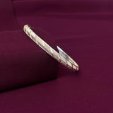 Men’s 925 Sterling Silver Engraved Pattern Kada | Textured Designer Bracelet for Men