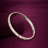 Men’s 925 Sterling Silver Engraved Pattern Kada | Textured Designer Bracelet for Men