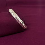 Men’s 925 Sterling Silver Cut Pattern Kada | Faceted Engraved Designer Bracelet for Men