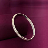 Men’s 925 Sterling Silver Geometric Engraved Kada | Striped Designer Bracelet for Men
