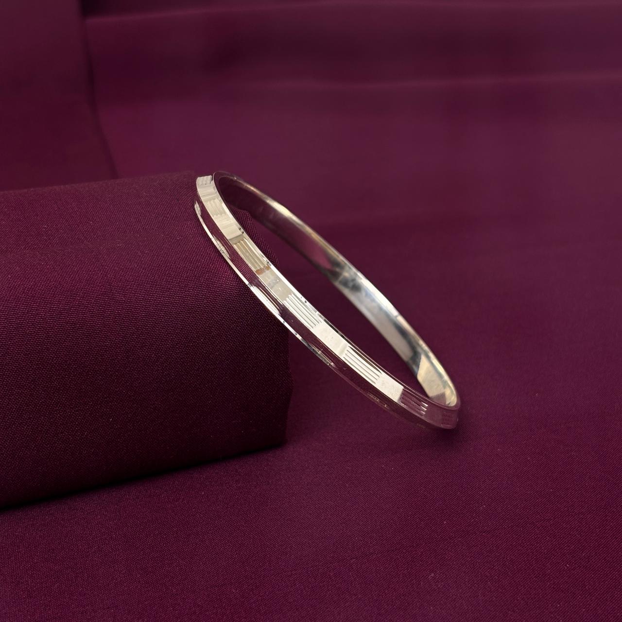 Men’s 925 Sterling Silver Minimal Segmented Kada | Sleek Designer Bracelet for Men