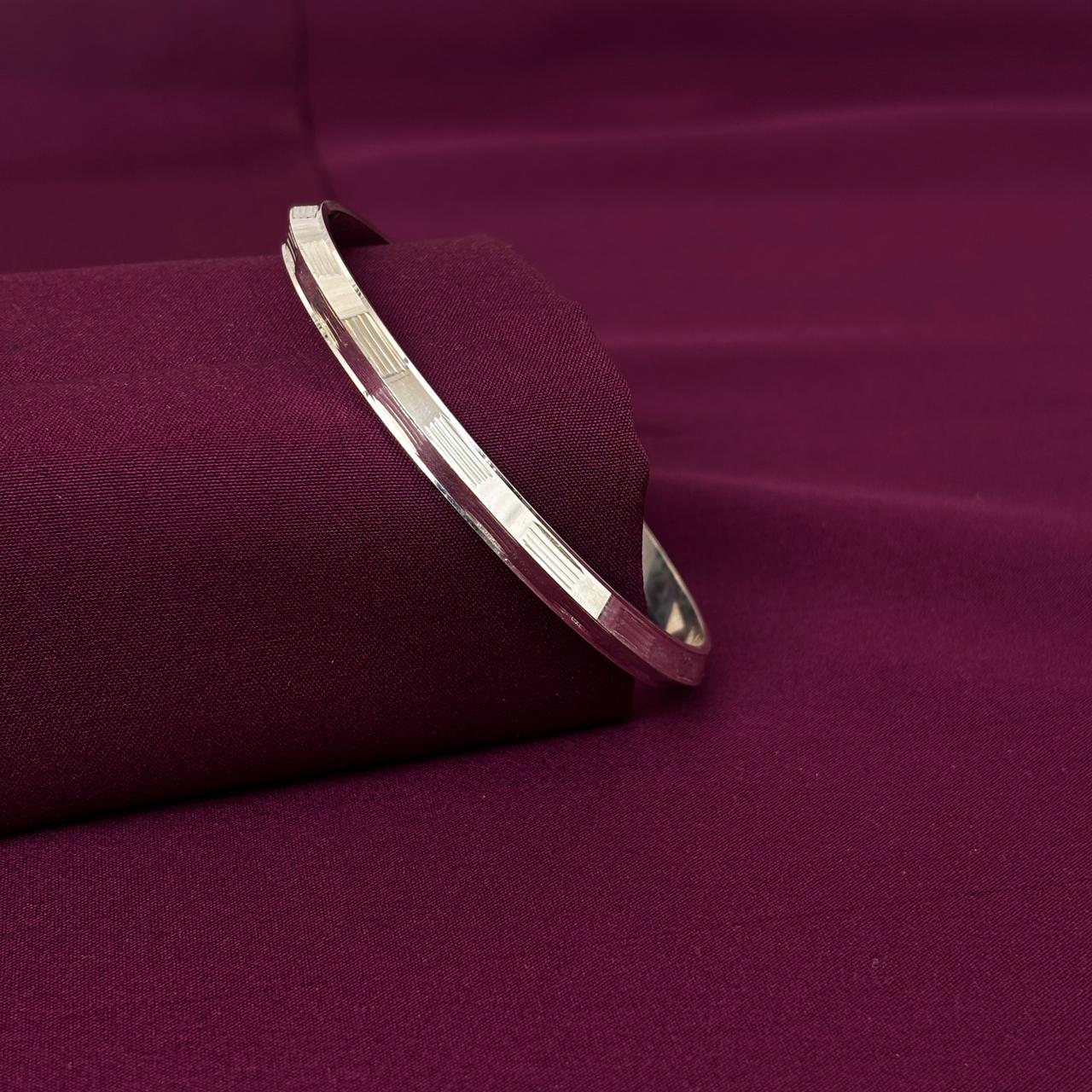 Men’s 925 Sterling Silver Minimal Segmented Kada | Sleek Designer Bracelet for Men