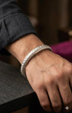 Men’s 925 Sterling Silver Checkered Grid Kada | Dual Texture Designer Bracelet for Men
