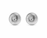 Zaviraa 925 Sterling Silver Textured Swirl Stud Earrings for Women | Pure Chandi Minimal Daily Wear Jewellery