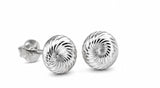 Zaviraa 925 Sterling Silver Textured Swirl Stud Earrings for Women | Pure Chandi Minimal Daily Wear Jewellery