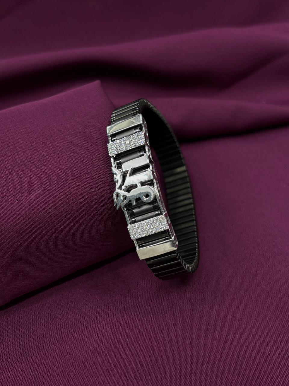 Zaviraa Maa Signature 925 Silver Trishul Stretchable Band
