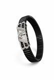 Zaviraa Spirit Stallion 925 Sterling Silver Horse Motif Bracelet with Black Stretch Band