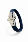 Zaviraa Divine Ganesha 925 Sterling Silver Bracelet with Royal Blue Stretch Band