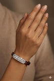 Zaviraa Celestial Seven-Stone 925 Sterling Silver Bracelet with Bronze-Brown Stretch Band