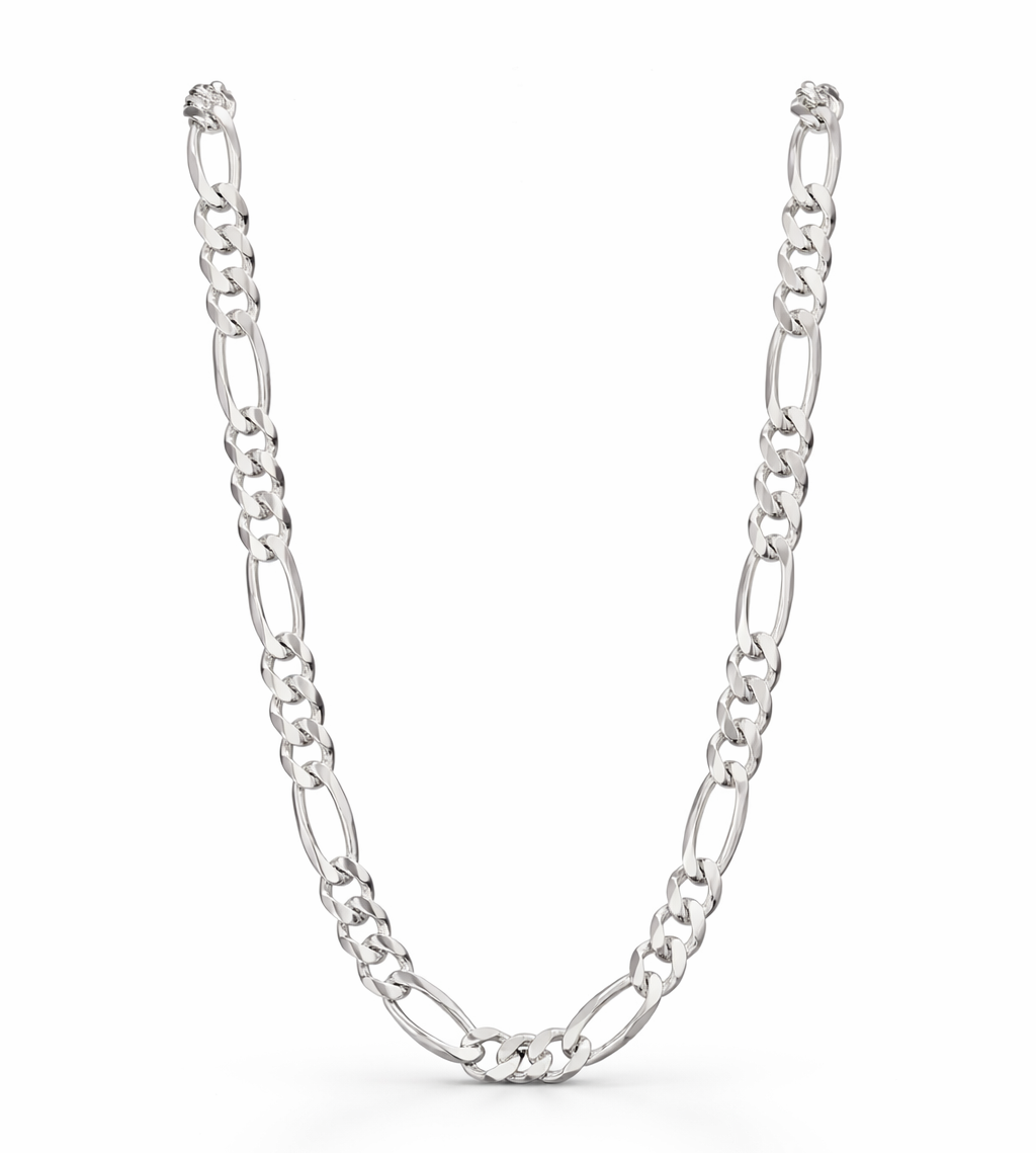 Men’s 925 Sterling Silver Figaro Chain | Classic 3+1 Link Silver Chain