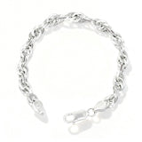 925 Sterling Silver Classic Rope Hollow Chain Bracelet for Men