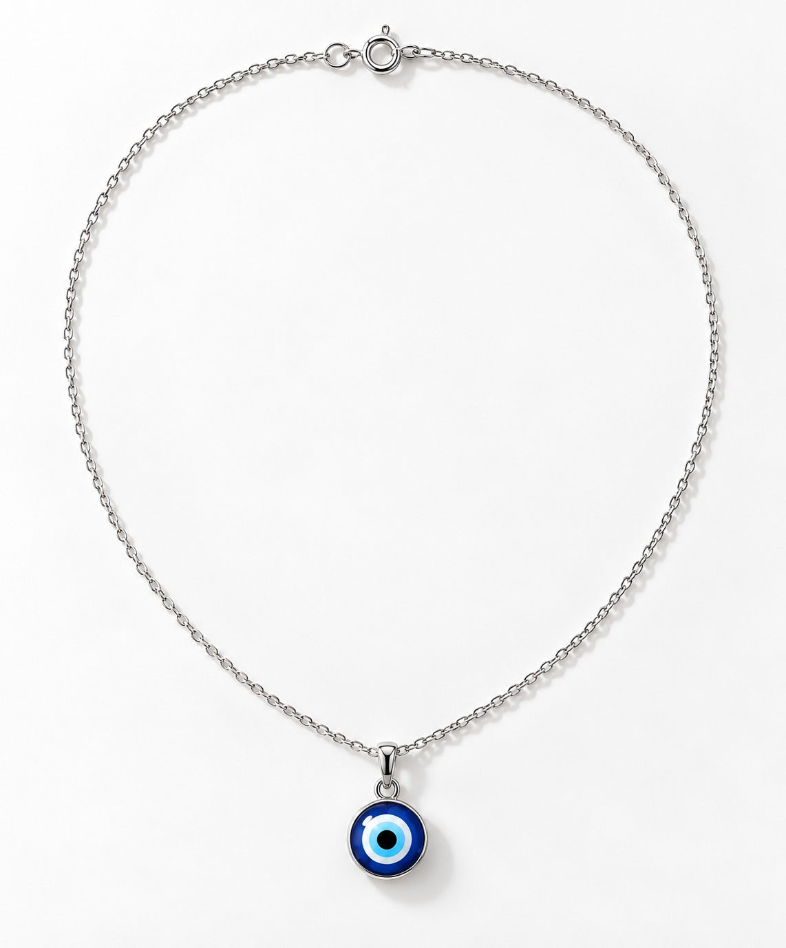 Silver Evil Eye Chain Pendent | Daily Wear | Minimal design | Zaviraa 925 Sterling Silver
