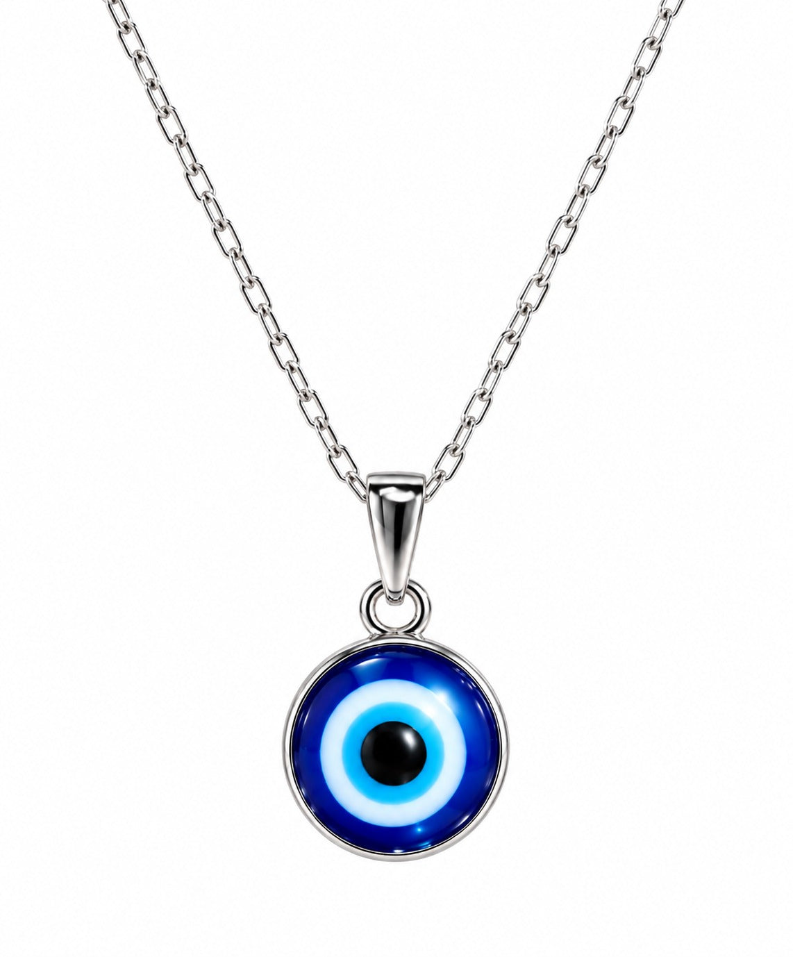 Silver Evil Eye Chain Pendent | Daily Wear | Minimal design | Zaviraa 925 Sterling Silver
