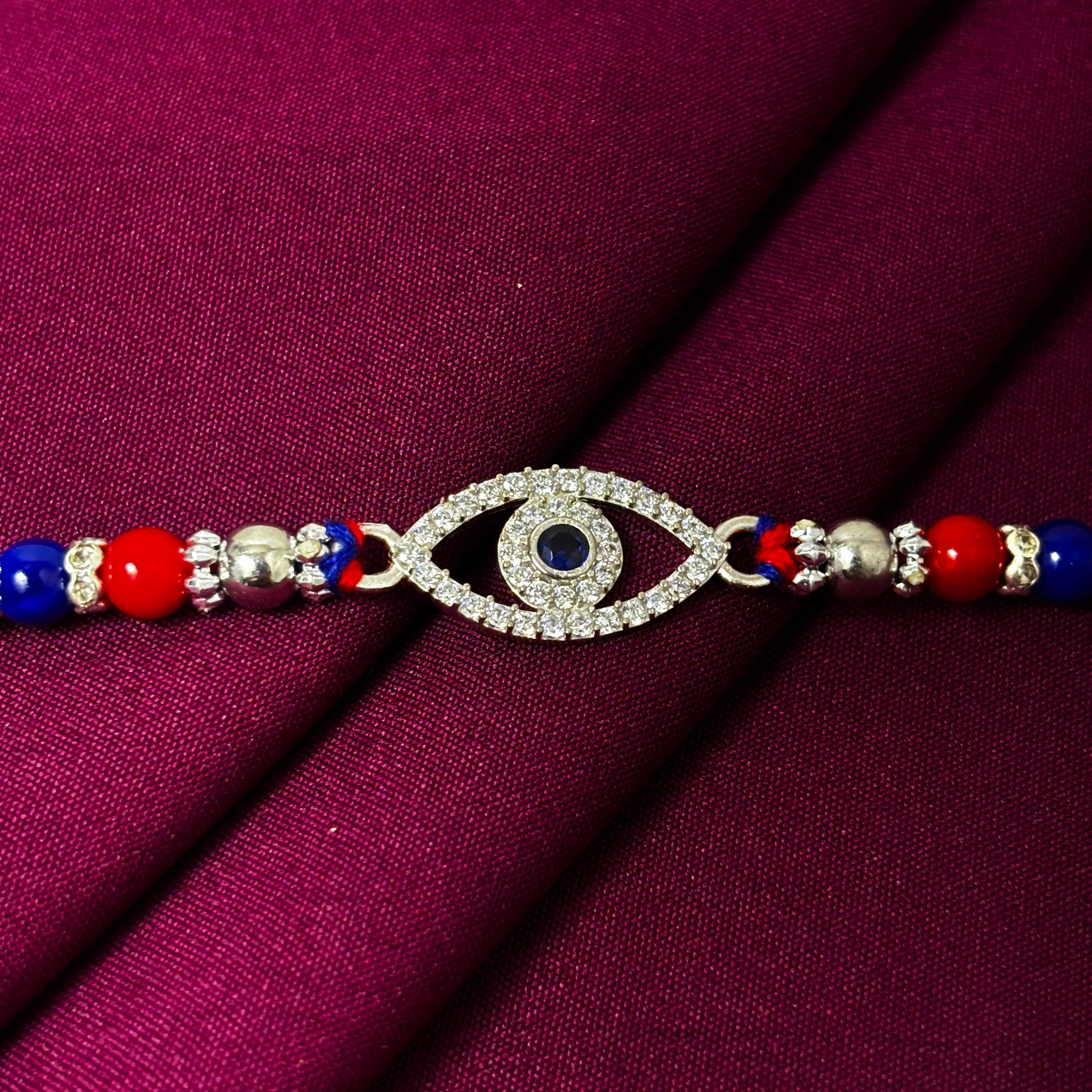 evil eye rakhi with beads
