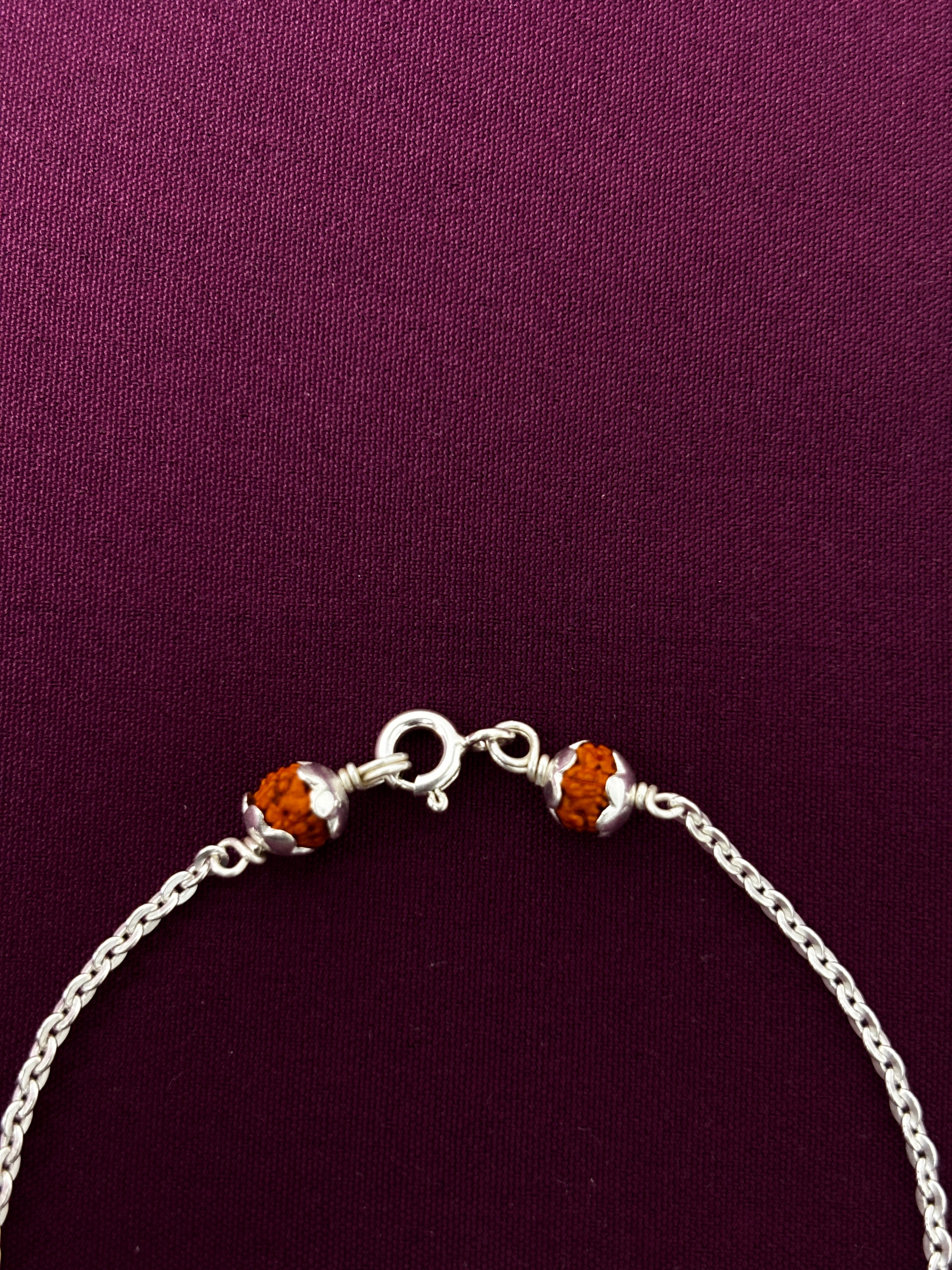 Silver Rudraksh Ghungroo Bracelet I Pure 925 Silver Divine Rudraksh Bracelet For Girls I Latest Silver Rudraksh Minimal Bracelet