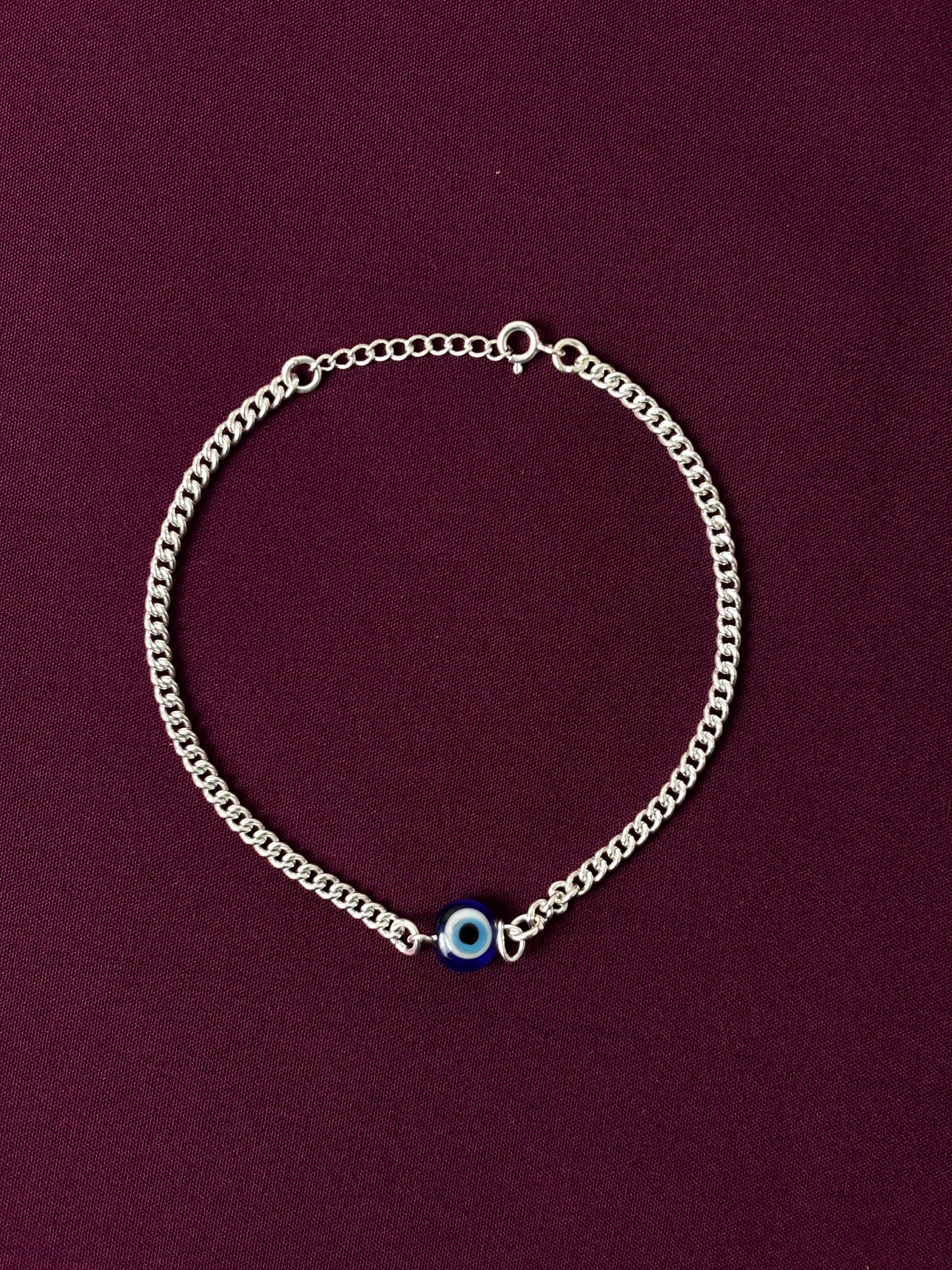 Silver Evil Eye Bracelet I  Premium 925 Silver Minimal Girls Evil Eye Bracelet I Trending 925 Silver Evil Eye Bracelet