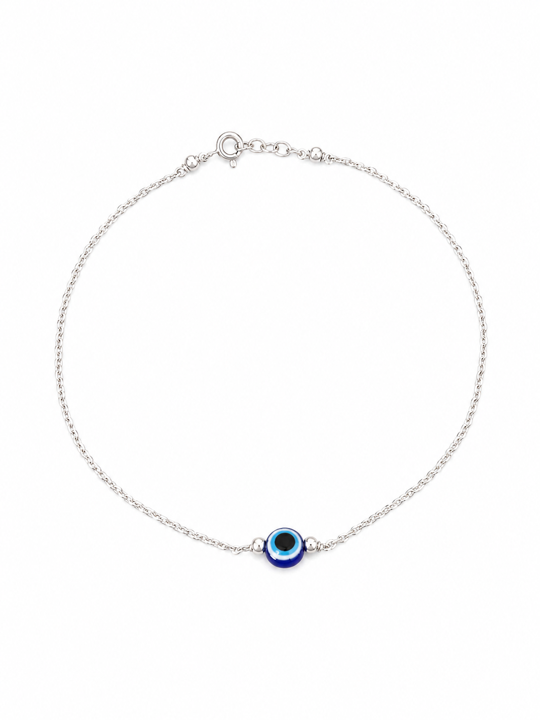 Silver Evil Eye Anklets I Premium 925 Silver Minimal Anchor Chain Girls Evil Eye Anklets I Trending 925 Silver Evil Eye Anklets