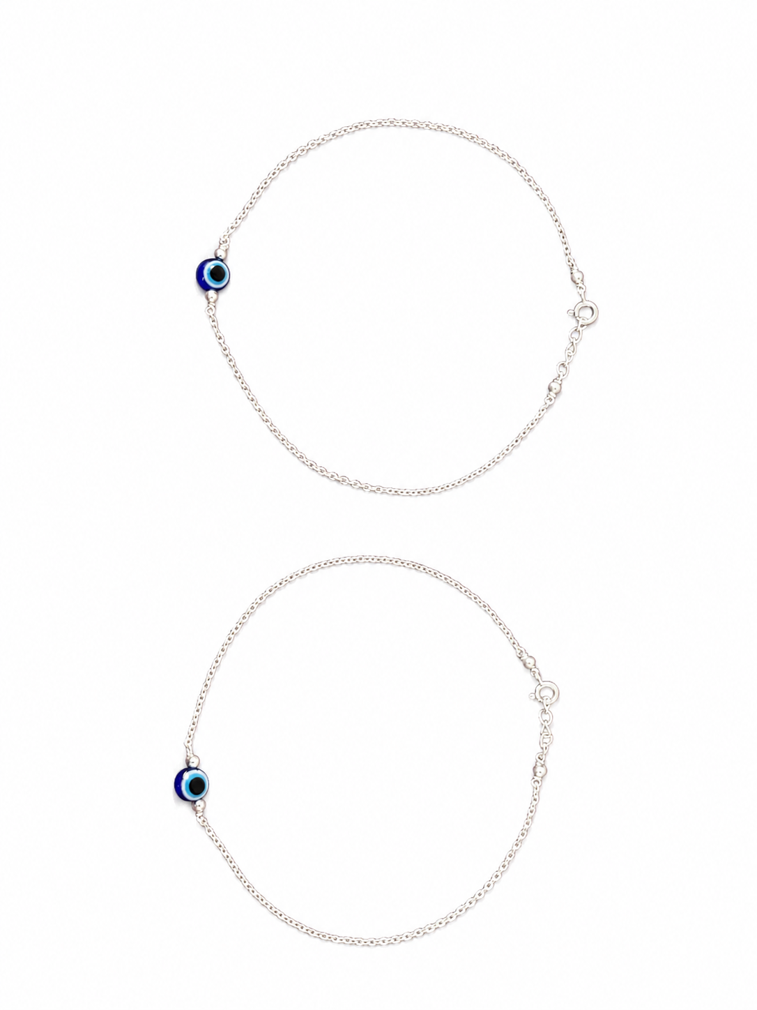 Silver Evil Eye Anklets I Premium 925 Silver Minimal Anchor Chain Girls Evil Eye Anklets I Trending 925 Silver Evil Eye Anklets