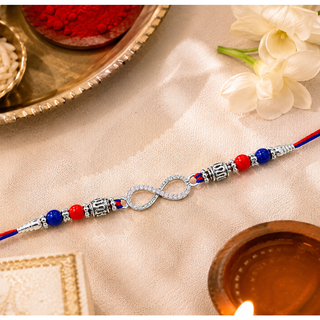 INFINITY Symbol Rakhi Hamper |Stylish 925 Sterling Silver INFINITY Symbol Rakhi Hamper | Infinity Rakhi For Endless Brother Sister Bond