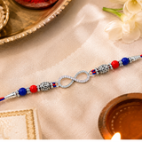 Silver Infinity Symbol Rakhi | Pure 925 Sterling Silver Infinity  Rakhi | Forever Bond Designer Infinity Rakhi | Zaviraa