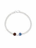 Silver Rudraksh + Evil Eye Kid's Bracelet | Trending Pure 925 Sterling Silver Protective Kids Bracelet