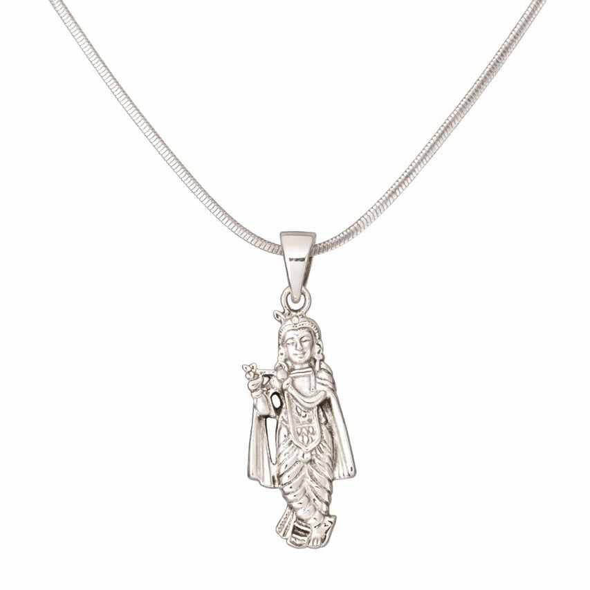 kids silver krishna pendent zaviraa 1