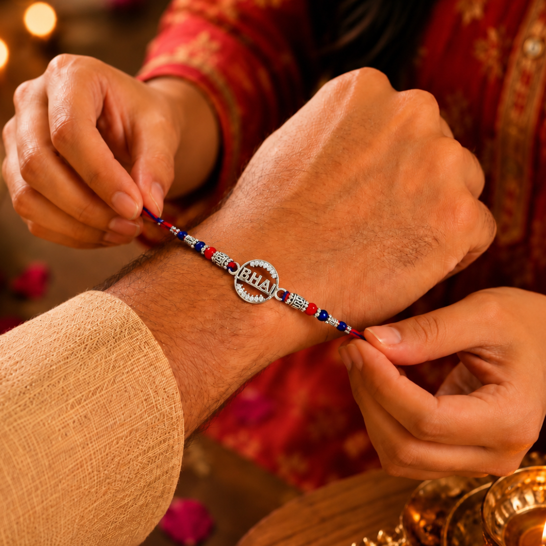 silver BHAI rakhi 