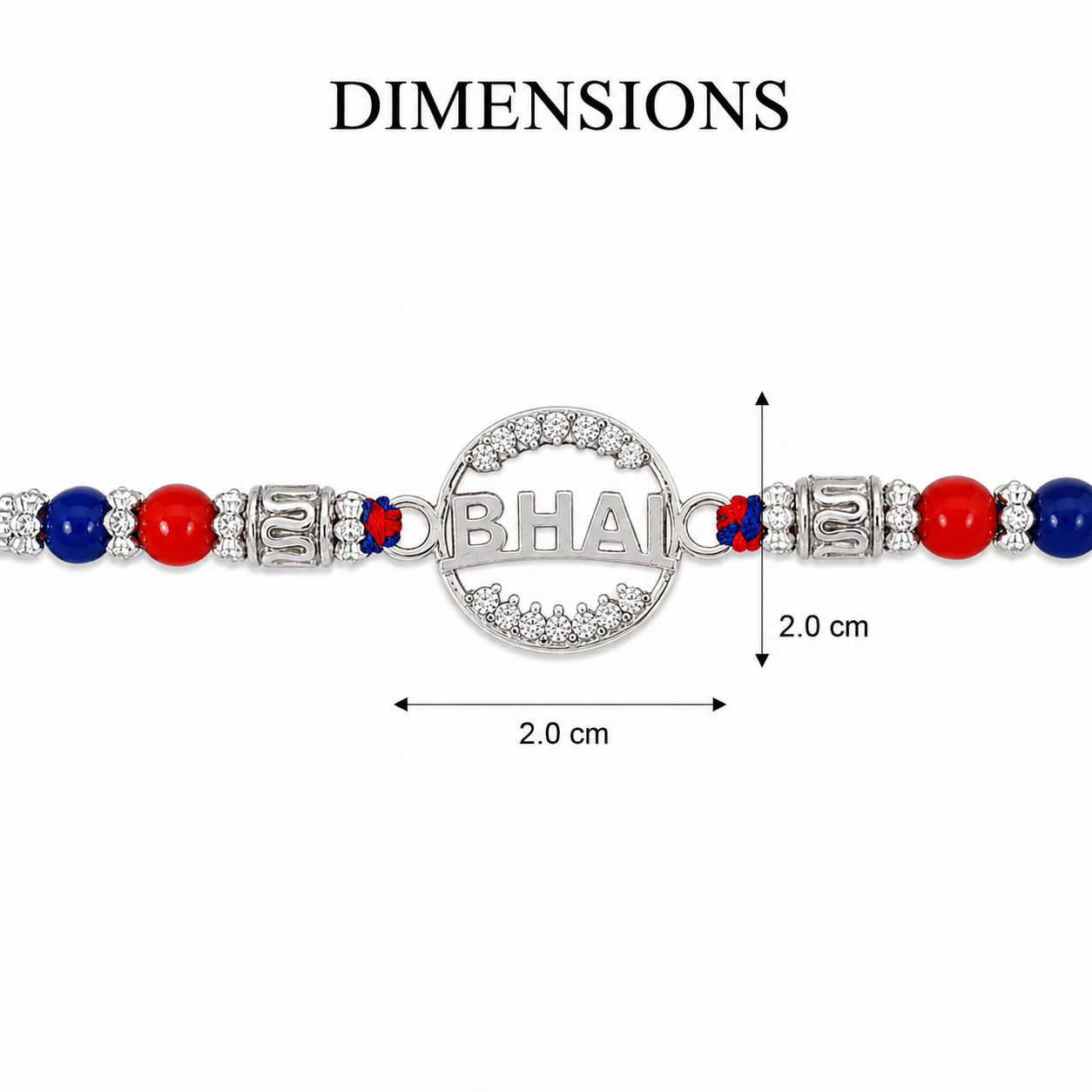 silver BHAI rakhi size